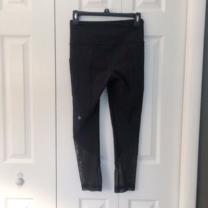 Lululemon Legging Mesh Bottom Black Size 4